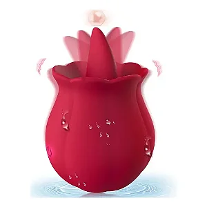 Vibrador silicone 10 modos de estimulação da Lingua - Mina rose