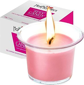 Vela para Massagem Beijável Sexy Candy - Morango Com Champanhe 40g