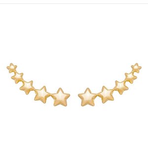 Brinco ear cuff de estrelas banhado a ouro