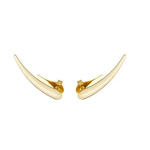 Brinco ear cuff minimalista liso banhado a ouro