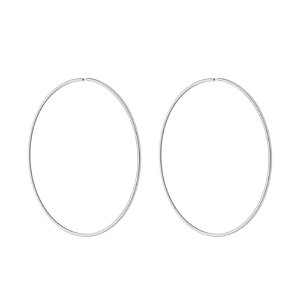 Brinco de argola GRANDE slim de encaixe torção banho ródio branco