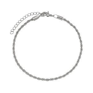 Pulseira em cordão baiano banho ródio branco