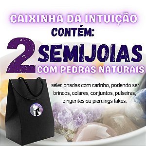 Caixinha da Intuição - Kit com 2 SEMIJOIAS de PEDRAS naturais surpresas
