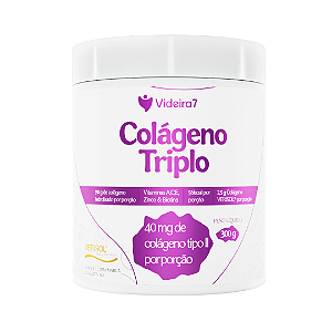 Colágeno Triplo 3 em 1 com Vitaminas e Minerais 300g - Sabor Baunilha - VIDEIRA7