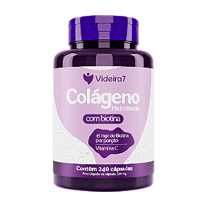 Colágeno Hidrolisado com Biotina e Vitamina C 500mg - 240 Cápsulas - VIDEIRA7