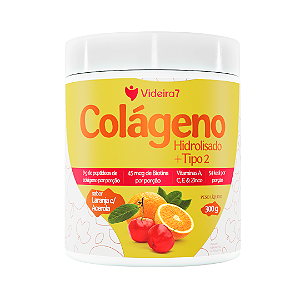 Colágeno Hidrolisado + Colágeno Tipo 2 300g - Sabor Laranja com Acerola - VIDEIRA7