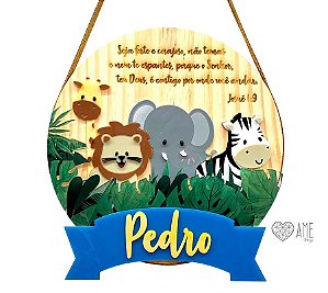 Porta Maternidade │ Safari com versículo e folhagem UV