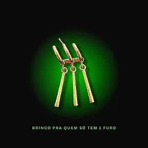 Brinco Espadachim verde 1 furo Zoroh