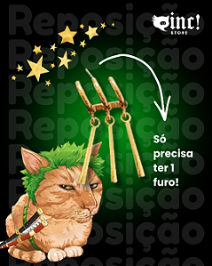 Brinco Espadachim verde 1 furo Zoroh