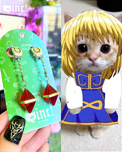 Brincos HxH Kurapikah réplica identica