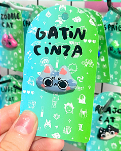 Gatin Cinza Pin Artesanal