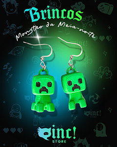 Brincos Monstro da Meia-Noite 💚🌙