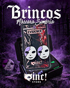 🎭 Brincos Máscara Sombria 💜🖤sally