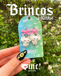 🎀 Brincos Ratinhos Fofinhos 🐭