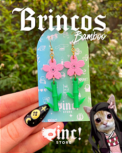 🌸 Brincos Sakura de Bambu 🎋