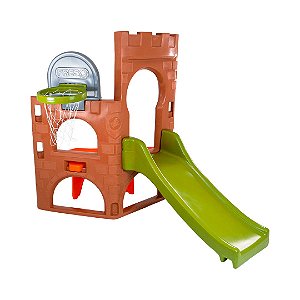 Playground Pocket DinoPlay Freso com Escorregador Infantil e Cestinha
