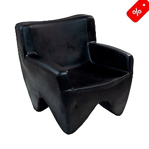 Poltrona Decorativa Cadeira de Plástico Joker Preto Freso - Out