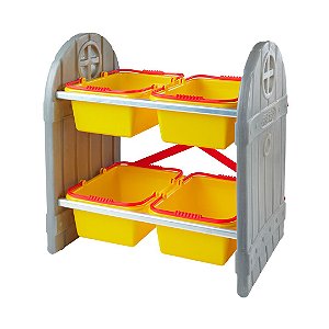 Organizador de Brinquedos Arrumadinho Infantil Amarelo 4 Cestos Freso