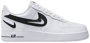 TÊNIS NIKE AIR FORCE 1 '07 ' CUT OUT SWOOSH - WHITE BLACK '