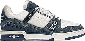 TÊNIS LOUIS VUITTON TRAINER ' MONOGRAM DENIM WHITE BLUE '