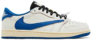Air Jordan 1 Retro Low OG SP Fragment x Travis Scott Sail Military Blue