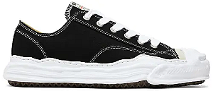 TÊNIS MAISON MIHARA YASUHIRO HANK OG SOLE CANVAS LOW BLACK WHITE