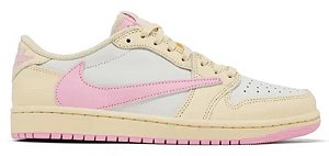 AIR JORDAN 1 LOW TRAVIS SCOTT X SAIL TROPICAL PINK SHY PINK MUSLIN