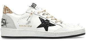 TÊNIS GOLDEN GOOSE STARDAN BALL STAR WHITE GLITTER BLACK