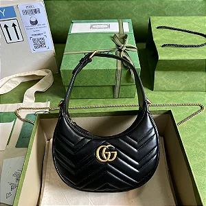 BOLSA GUCCI GG MARMONT MATELASSE MINI BLACK
