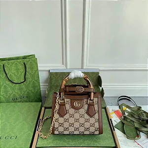 BOLSA GUCCI DIANA JUMBO GG TOTE SMALL CAMEL EBONY