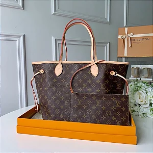 BOLSA LOUIS VUITTON NEVERFULL INSIDE OUT MM BROWN AND BEIGE