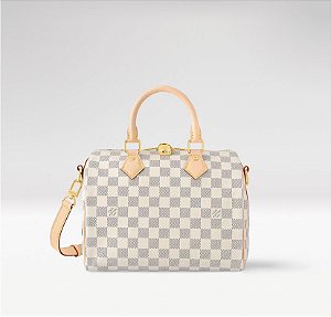 BOLSA LOUIS VUITTON SPEEDY BANDOULIERE 25 EM CANVAS DAMIER AZUR
