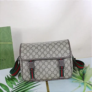 BOLSA GUCCI GG SUPREME WEB MESSENGER CANVAS BEGE