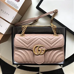 BOLSA GUCCI MARMONT SMALL MATELASSE NUDE