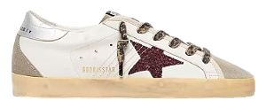 TÊNIS GOLDEN GOOSE SUPER-STAR WITH BURGUNDY GLITTER