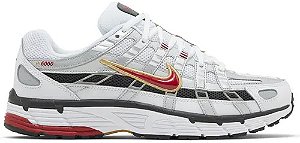 NIKE P-6000 PLATINUM WHITE VARSITY RED