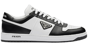 TÊNIS PRADA DOWNTOWN TOP SNEAKER LEATHER WHITE BLACK