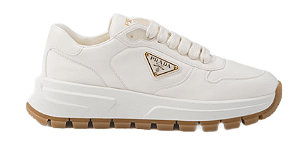 TÊNIS PRADA 01 LEATHER WHITE BEIGE