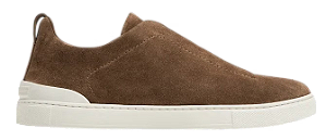 TÊNIS ZEGNA TRIPLE STITCH SUEDE BROWN