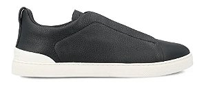 TÊNIS ZEGNA TRIPLE STITCH LEATHER NAVY BLUE