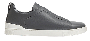 TÊNIS ZEGNA TRIPLE STITCH LEATHER GREY CALF
