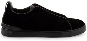 TÊNIS ZEGNA TRIPLE STITCH BLACK CALF