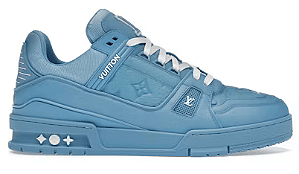 TÊNIS LOUIS VUITTON TRAINER EMBOSSED MONOGRAM BLUE