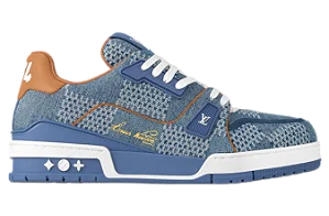 TÊNIS LOUIS VUITTON TRAINER BLUE DAMIER 3D DENIM