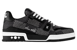 TÊNIS LOUIS VUITTON TRAINER BLACK DAMIER 3D DENIM