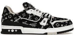 TÊNIS LOUIS VUITTON TRAINER BLACK MONOGRAM TEXTILE