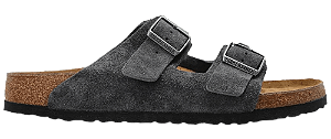SANDALIA BIRKENSTOCK SOFT FOOTBED SUEDE LEATHER BASALT GREY
