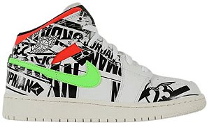 AIR JORDAN 1 MID GS ' ALL OVER LOGOS '