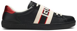 SAPATÊNIS GUCCI ACE STRIPE LEATHER ' BLACK '