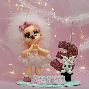 Topo de bolo Circo Rosa